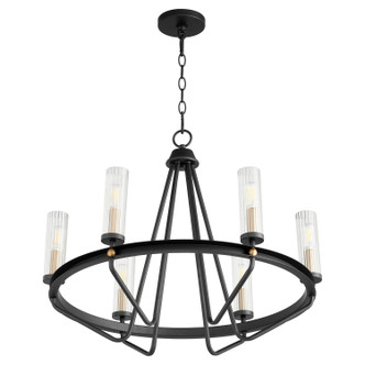 Quorum - 629-6-6980 - Six Light Chandelier - Empire - Textured Black|Aged Brass