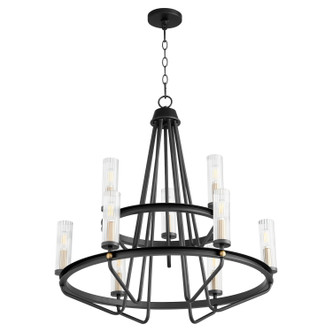 Quorum - 629-96980 - Nine Light Chandelier - Empire - Textured Black w/ Aged Brass