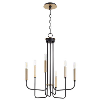Quorum - 630-6-6980 - Six Light Chandelier - Hope - Textured Black|Aged Brass