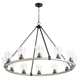Quorum - 63-12-6941 - 12 Light Chandelier - Paxton - Textured Black|Weathered Oak Finish