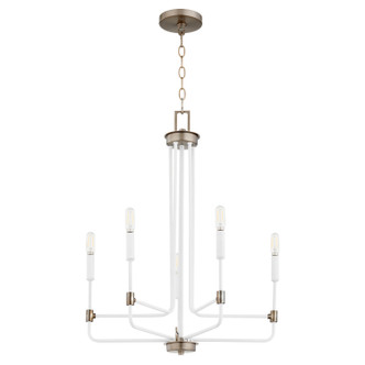Quorum - 633-5-0881 - Five Light Chandelier - Davies - Studio White w/ Dark Brass