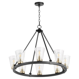 Quorum - 63-8-6980 - Eight Light Chandelier - Paxton - Textured Black|Aged Brass