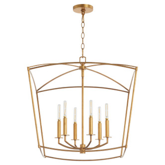 Quorum - 6412-6-74 - Six Light Pendant - Mantle - Gold Leaf