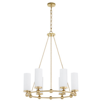Quorum - 667-6-80 - Six Light Chandelier - Lee Boulevard - Aged Brass Quorum - 667-6-80 - Six Light Chandelier - Lee Boulevard - Aged Brass