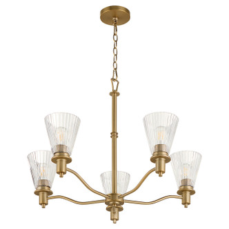 Quorum - 6803-5-47 - Five Light Chandelier - Lawton - Brushed Brass Quorum - 6803-5-47 - Five Light Chandelier - Lawton - Brushed Brass