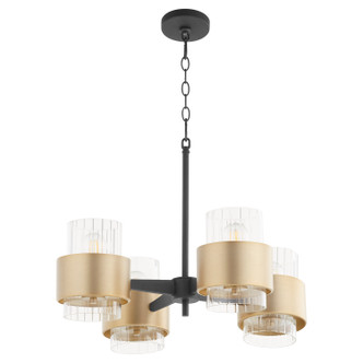 Quorum - 683-4-6980 - Four Light Chandelier - Epsilon - Textured Black|Aged Brass