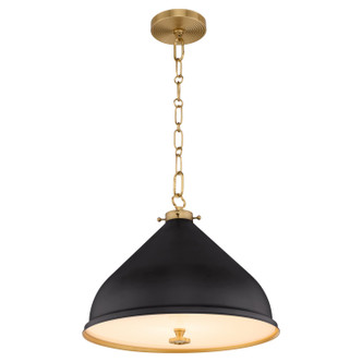 Quorum - 6863-16-5980 - One Light Pendant - Bonnel - Matte Black / Aged Brass Quorum - 6863-16-5980 - One Light Pendant - Bonnel - Matte Black / Aged Brass