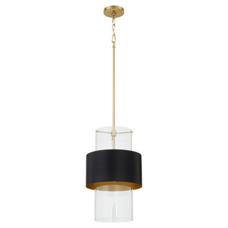 Quorum - 8013-5980 - One Light Pendant - Matte Black|Aged Brass
