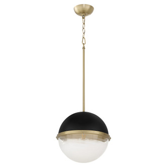 Quorum - 82-12-6980 - One Light Pendant - Textured Black w/ Aged Brass Quorum - 82-12-6980 - One Light Pendant - Textured Black w/ Aged Brass