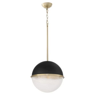 Quorum - 82-14-6980 - One Light Pendant - Textured Black w/ Aged Brass Quorum - 82-14-6980 - One Light Pendant - Textured Black w/ Aged Brass