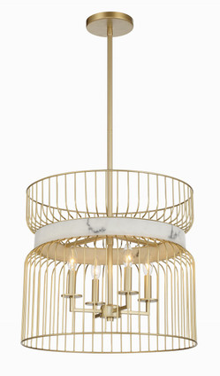 Minka-Lavery - 3394-754 - Four Light Pendant - Park Slope by Robin Baron - Nouveau Gold