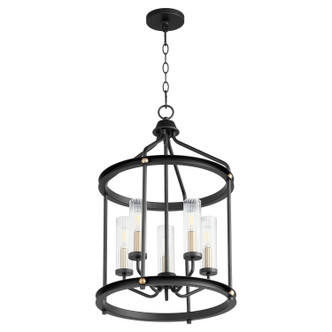 Quorum - 829-5-6980 - Five Light Entry Pendant - Empire - Textured Black|Aged Brass