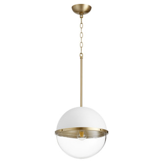 Quorum - 83-12-0880 - One Light Pendant - Sphere Pendants - Studio White|Aged Brass