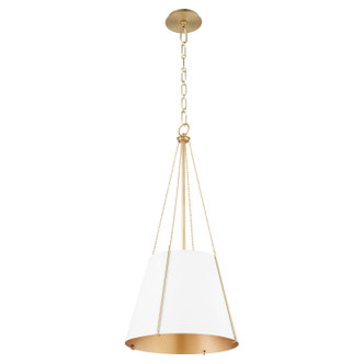 Quorum - 862-1-0880 - One Light Pendant - Denise - Studio White w/ Aged Brass
