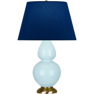 Robert Abbey - 1666N - One Light Table Lamp - Double Gourd - Baby Blue Glazed Ceramic w/Antique Natural Brass