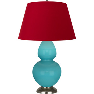 Robert Abbey - 1741R - One Light Table Lamp - Double Gourd - Egg Blue Glazed Ceramic w/Antique Silver