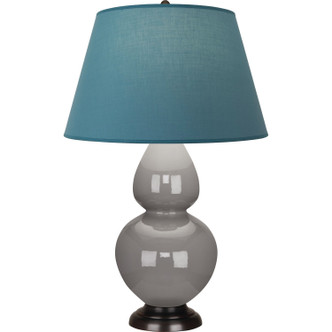 Robert Abbey - 1749B - One Light Table Lamp - Double Gourd - Smokey Taupe Glazed Ceramic w/Deep Patina Bronze