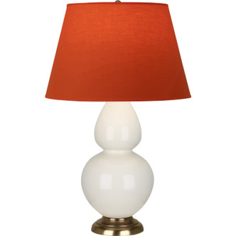 Robert Abbey - 1754T - One Light Table Lamp - Double Gourd - Bone Glazed Ceramic w/Antique Natural Brass