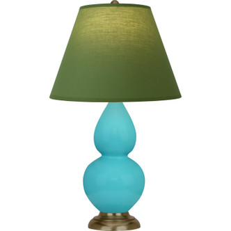 Robert Abbey - 1760G - One Light Accent Lamp - Small Double Gourd - Egg Blue Glazed Ceramic w/Antique Natural Brass