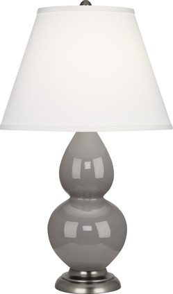 Robert Abbey - 1770X - One Light Accent Lamp - Small Double Gourd - Smokey Taupe Glazed Ceramic w/Antique Silver