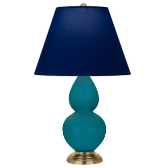 Robert Abbey - 1771N - One Light Accent Lamp - Small Double Gourd - Peacock Glazed Ceramic w/Antique Natural Brass
