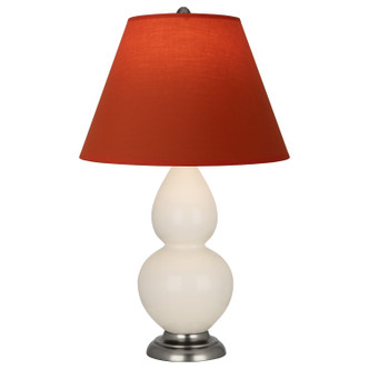 Robert Abbey - 1776T - One Light Accent Lamp - Small Double Gourd - Bone Glazed Ceramic w/Antique Silver