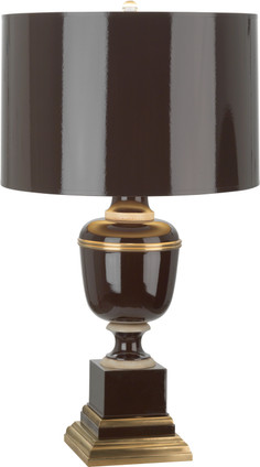 Robert Abbey - 2502 - One Light Table Lamp - Annika - Chocolate Lacquered Paint w/Natural Brass Ivory Crackle