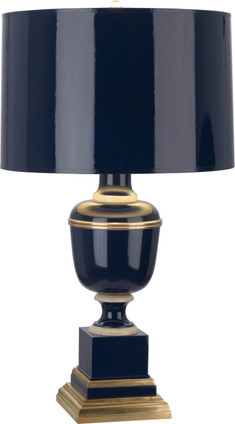 Robert Abbey - 2504 - One Light Accent Lamp - Annika - Midnight Blue Lacquered Paint w/Natural Brass Ivory Crackle