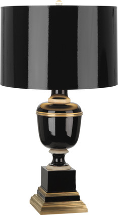 Robert Abbey - 2507 - One Light Accent Lamp - Annika - Black Lacquered Paint w/Natural Brass Ivory Crackle