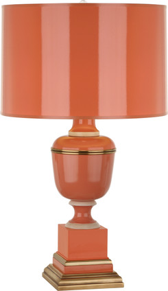 Robert Abbey - 2600 - One Light Table Lamp - Annika - Tangerine Lacquered Paint w/Natural Brass Ivory Crackle