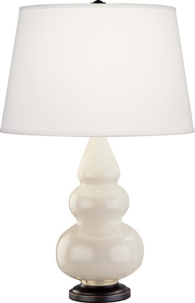 Robert Abbey - 274X - One Light Accent Lamp - Small Triple Gourd - Bone Glazed Ceramic w/Deep Patina Bronzeed