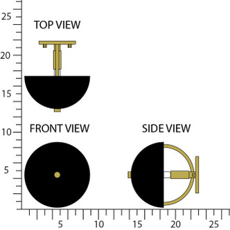 Robert Abbey - 604BLK - One Light Wall Sconce - Mavisten Edition Copernica - Lacquered Burnished Brass w/Piano Black Painted