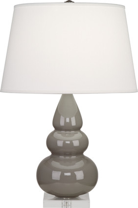 Robert Abbey - A289X - One Light Accent Lamp - Small Triple Gourd - Smoky Taupe Glazed Ceramic w/Lucite