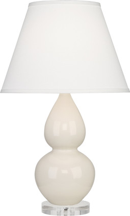 Robert Abbey - A776X - One Light Accent Lamp - Small Double Gourd - Bone Glazed Ceramic w/Lucite Robert Abbey - A776X - One Light Accent Lamp - Small Double Gourd - Bone Glazed Ceramic w/Lucite
