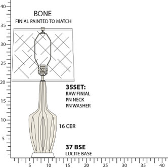 Robert Abbey - BN37 - One Light Table Lamp - Emma - Bone Glazed Ceramic w/Polished Nickel/a Lucite