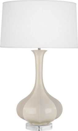 Robert Abbey - BN996 - One Light Table Lamp - Pike - Bone Glazed Ceramic w/Lucite