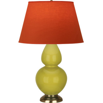Robert Abbey - CI20T - One Light Table Lamp - Double Gourd - Citron Glazed Ceramic w/Antique Natural Brass