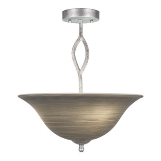 Toltec Lighting - 242-AS-602 - Three Light Semi-Flush - Any - Aged Silver