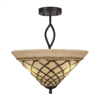 Toltec Lighting - 242-DG-718 - Three Light Semi-Flush - Revo - Dark Granite