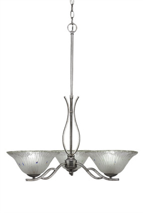 Toltec Lighting - 243-AS-731 - Three Light Chandelier - Revo - Aged Silver