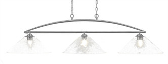 Toltec Lighting - 2453-BN-308 - Three Light Island Pendant - Marquise - Brushed Nickel