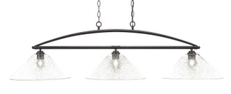 Toltec Lighting - 2453-DG-308 - Three Light Island Pendant - Marquise - Dark Granite