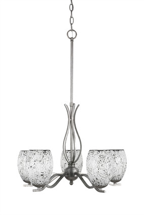 Toltec Lighting - 245-AS-4165 - Five Light Chandelier - Revo - Aged Silver