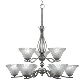 Toltec Lighting - 249-AS-751 - Nine Light Chandelier - Revo - Aged Silver