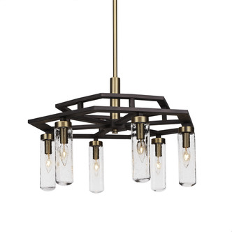 Toltec Lighting - 2506-ESBR-600 - Six Light Chandelier - Salinda - Espresso & Brass