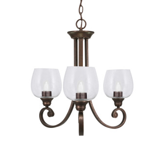 Toltec Lighting - 253-BRZ-4810 - Three Light Chandelier - Curl - Bronze
