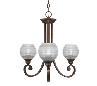 Toltec Lighting - 253-BRZ-5110 - Three Light Chandelier - Curl - Bronze