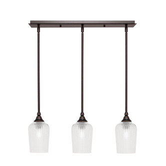 Toltec Lighting - 25-DG-4250 - Three Light Linear Pendalier - Stem - Dark Granite