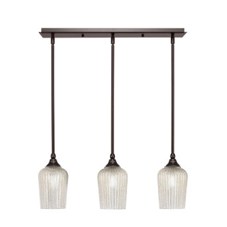 Toltec Lighting - 25-DG-4253 - Three Light Linear Pendalier - Stem - Dark Granite