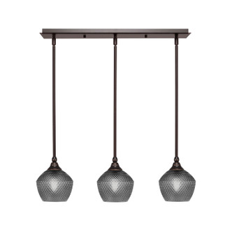Toltec Lighting - 25-DG-4622 - Three Light Linear Pendalier - Stem - Dark Granite